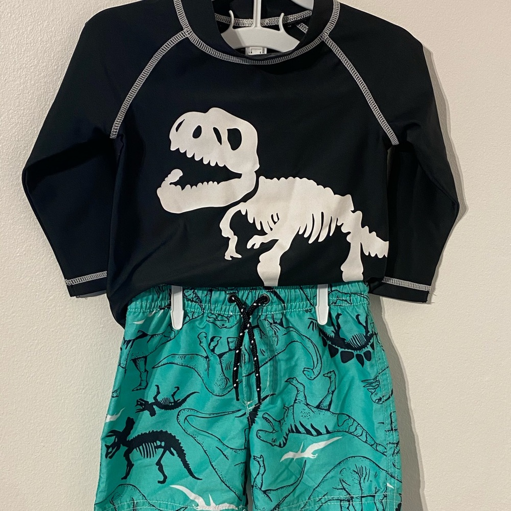 Carter’s Dinosaur Rashgaurd and Swim Trunk SZ 18M